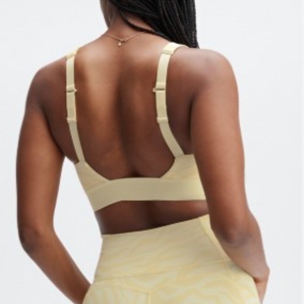 Fabletics All Day Every Day Bra Yellow Zebra Print V Neck Size L/XL - Picture 2 of 12